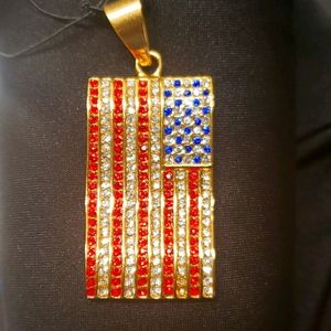 American Flag Red, White and Blue Pendant